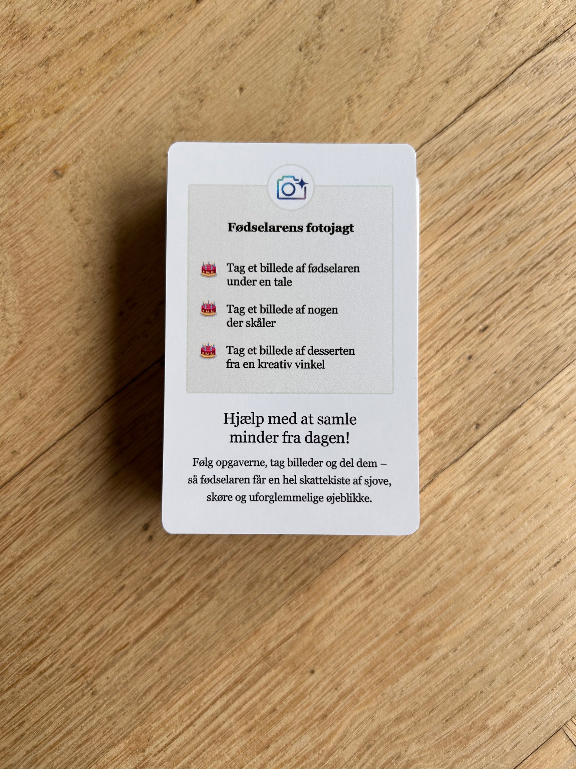 Fotoopgave kort - Fødselaren