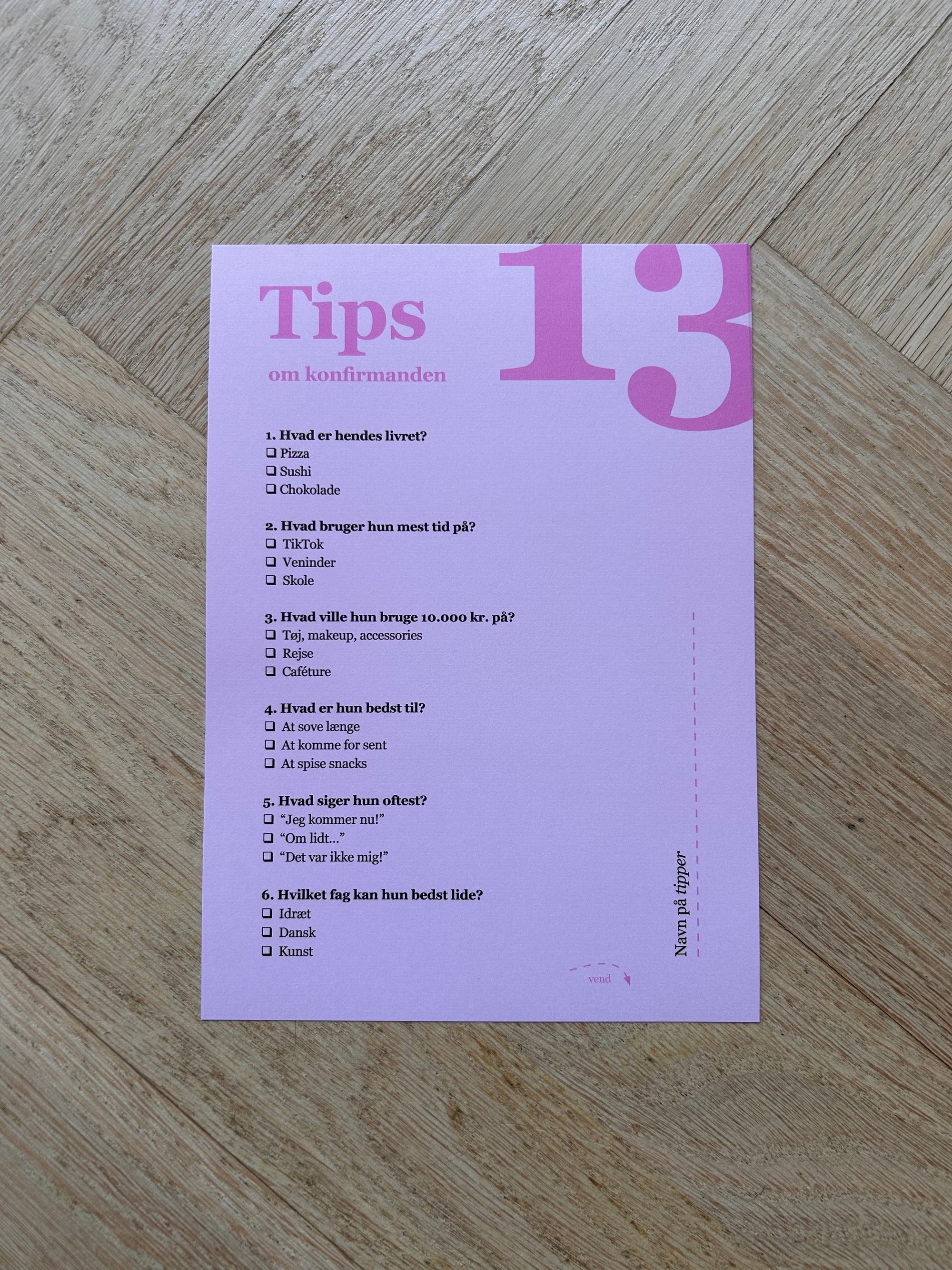 Tip en 13’er om konfirmanden - pige